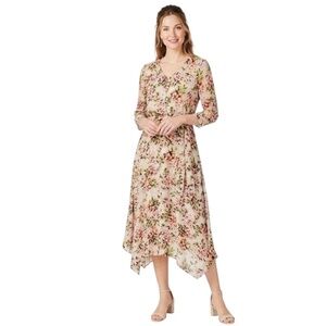 J Jill Pebble Hydrangea Floral Dress Sz S Bloomcore Garden Cottage Boho Chic